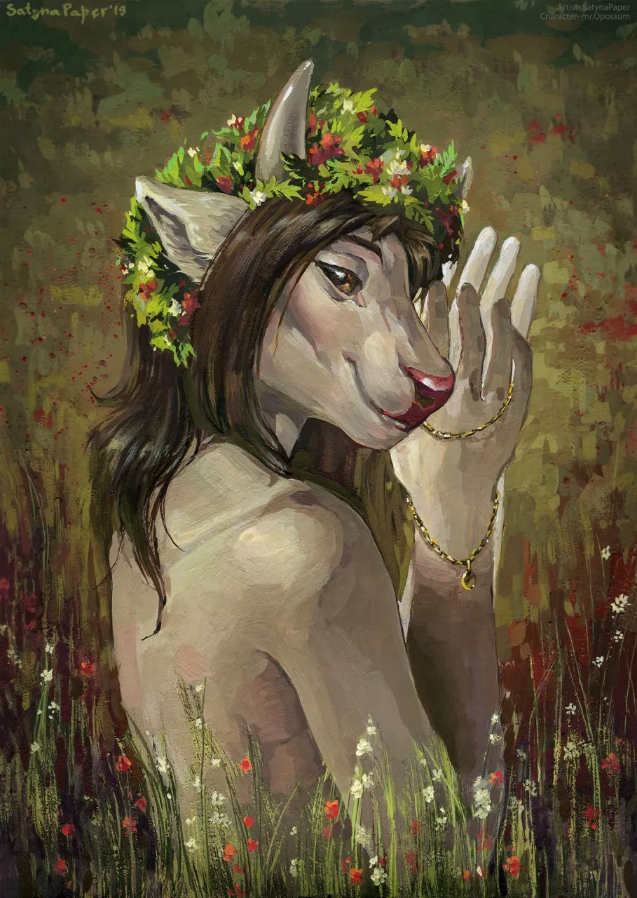 The smell of field herbs. Gouache painting. (art by me)