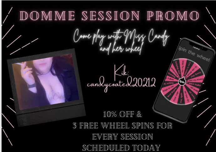 🍭 There’s never been a better time to become mine 😈 discounted session and free wheels spins if you get on my schedule today! [Selling]