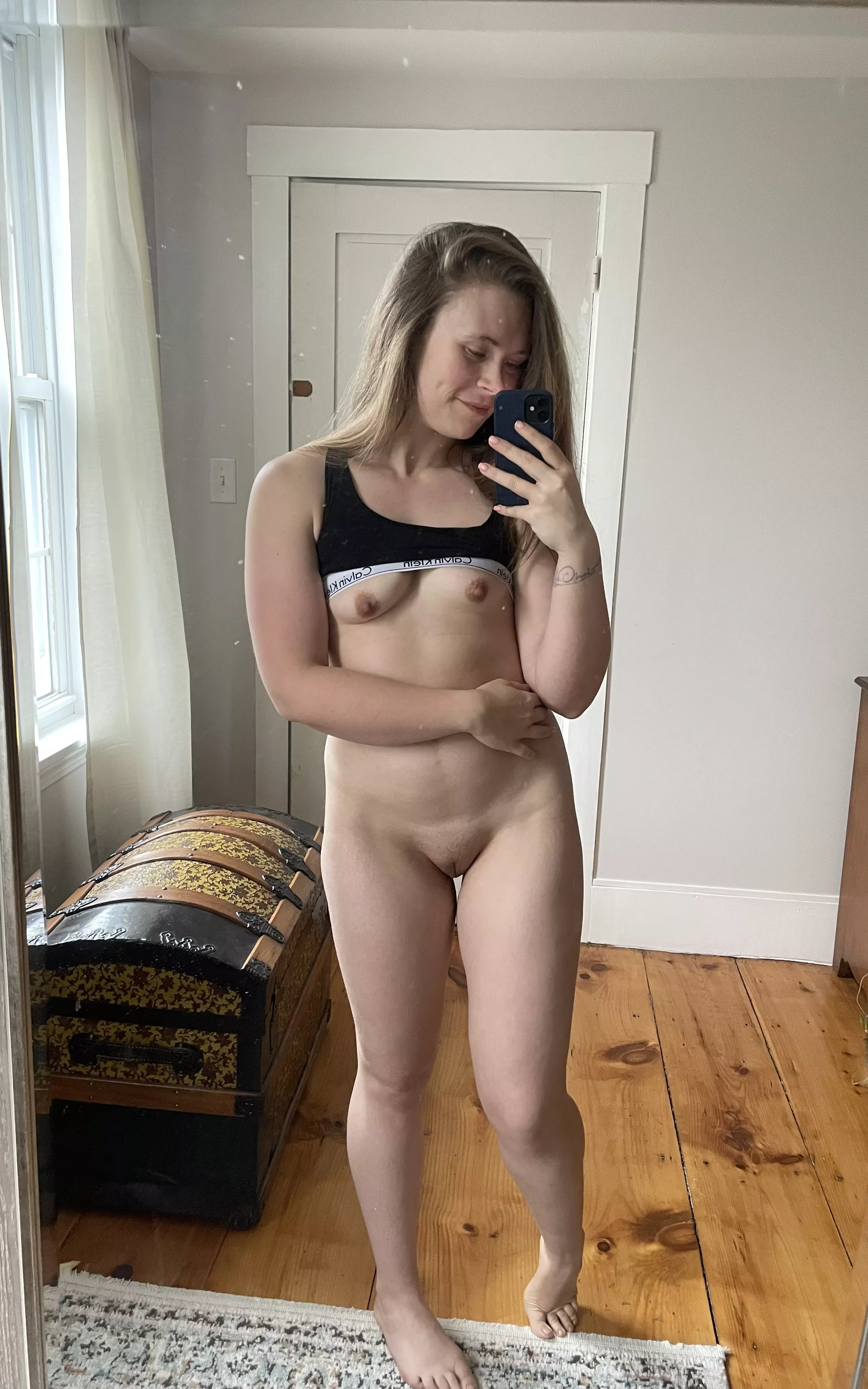 Thinking of you looking at my body makes me smile