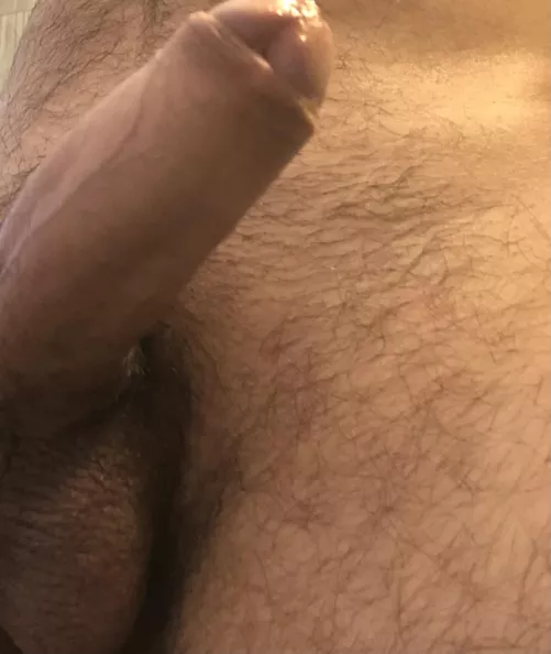 Thoughts on the shiny dick head with that precum