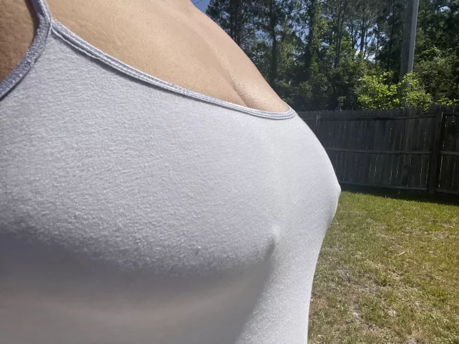 Titty Tuesday. Suns out time for topless tanning. Think my neighbors would mind? 😉