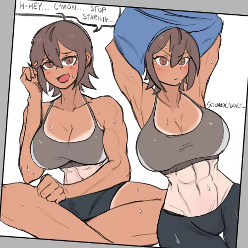 tomboy gym partner by me (@tomboy_addict_)