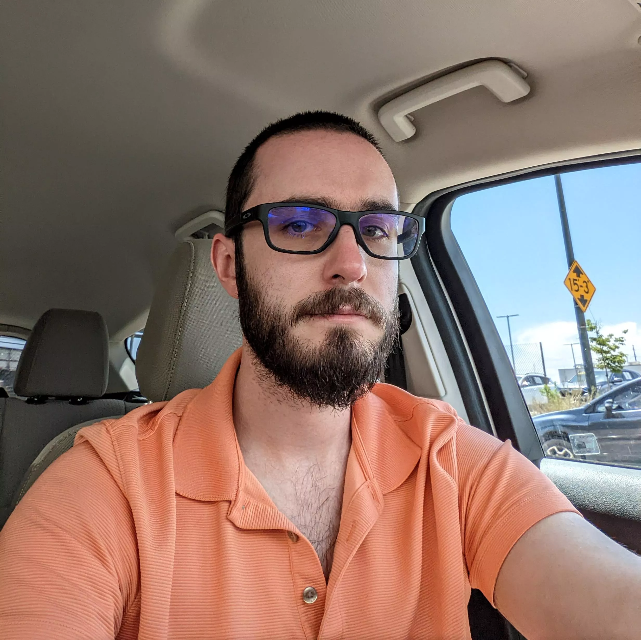 Took a quick selfie while stuck in traffic Took a quick selfie while stuck in traffic