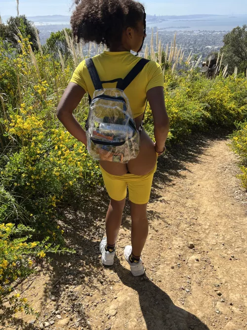Took my cute lil butt hiking