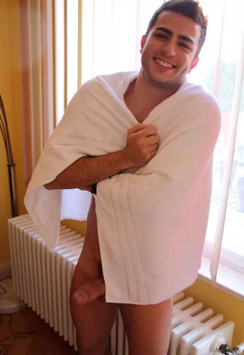 Towel Is Soft, Whilst tje Cock Is Hard