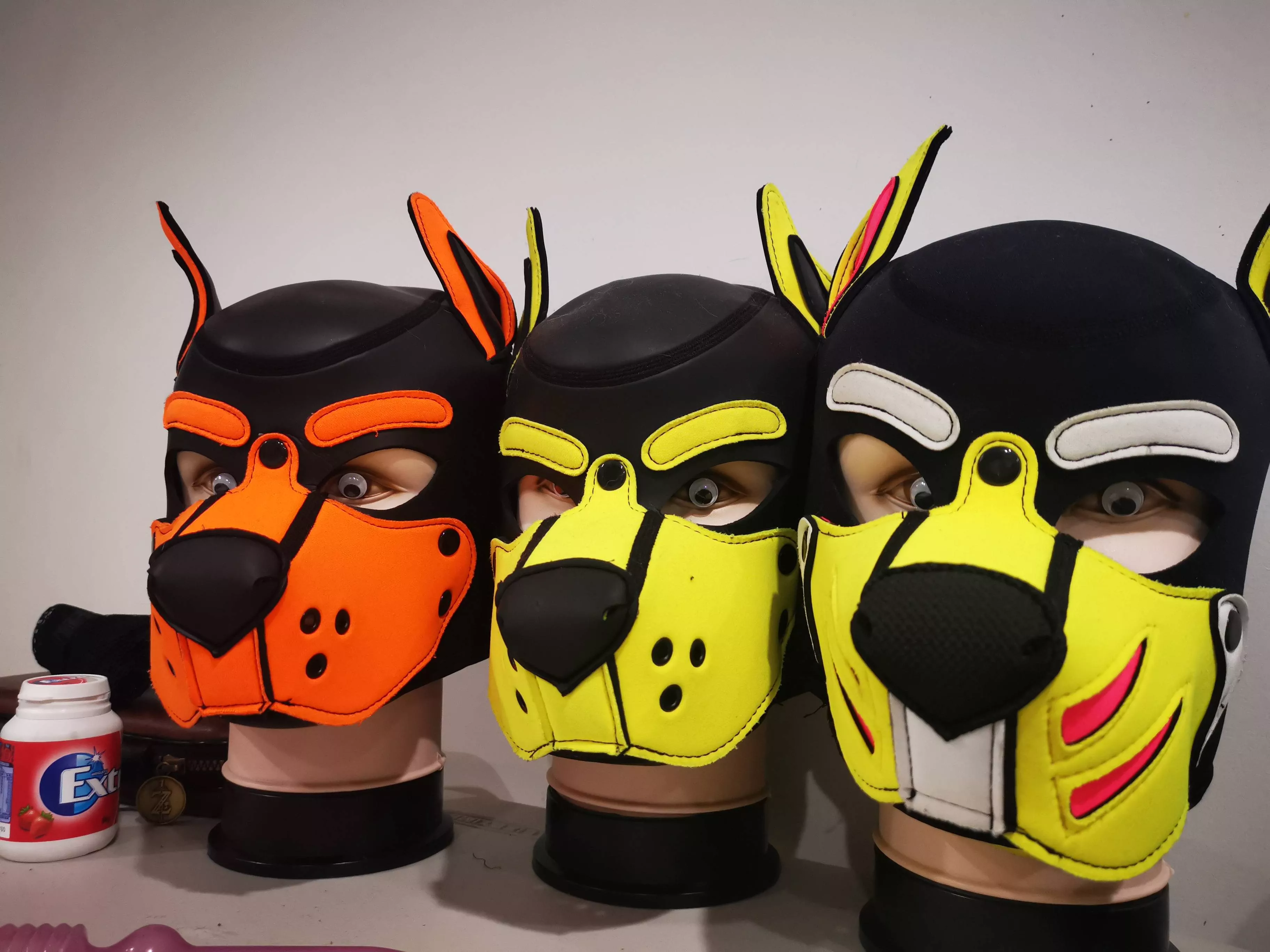 Tried to make our puphoods look less creepy but i dont think it worked!