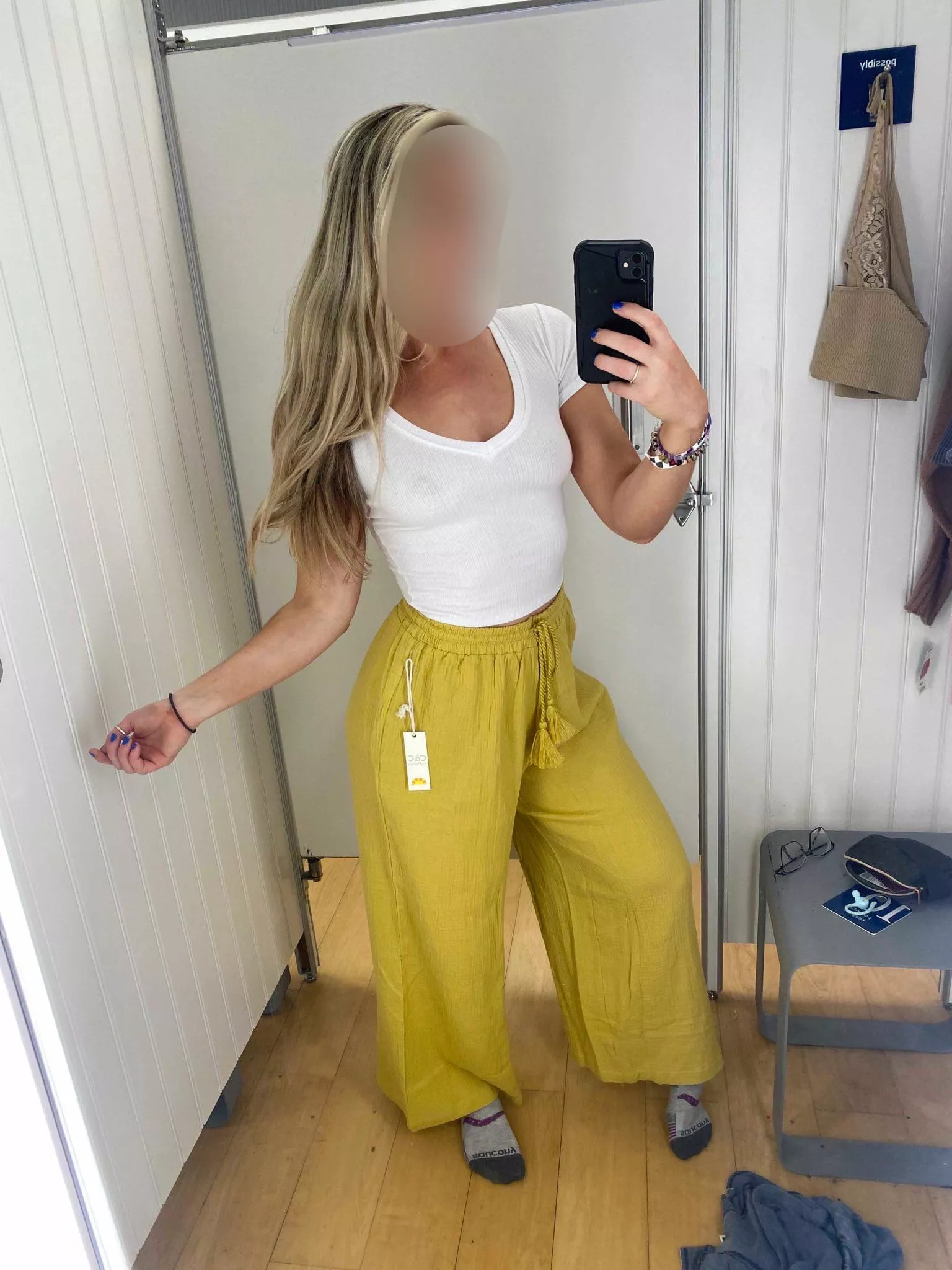 Trying it on to make sure it’s see through