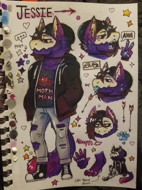 trying to get better at ref sheets, heres a big ol purple boy 💜 (Nexxp0s)