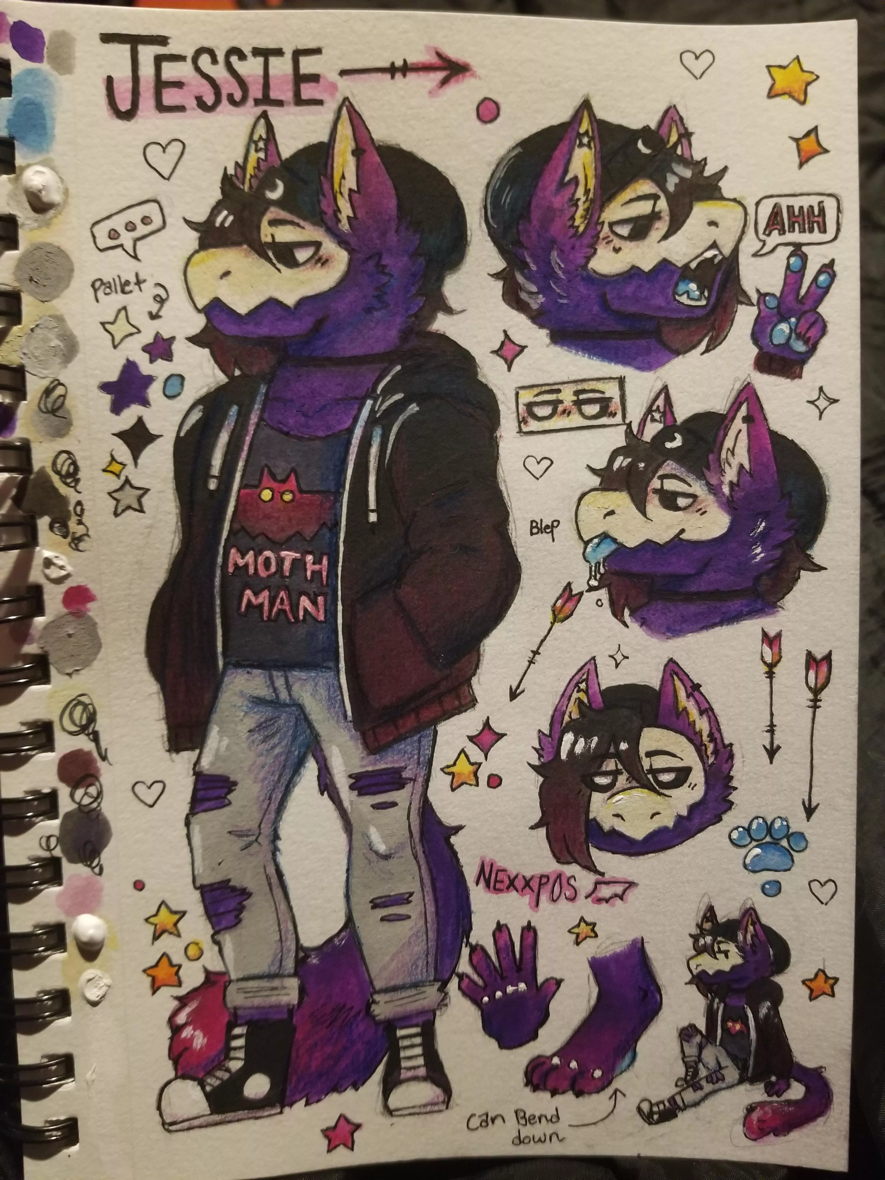 trying to get better at ref sheets, heres a big ol purple boy 💜 (Nexxp0s)