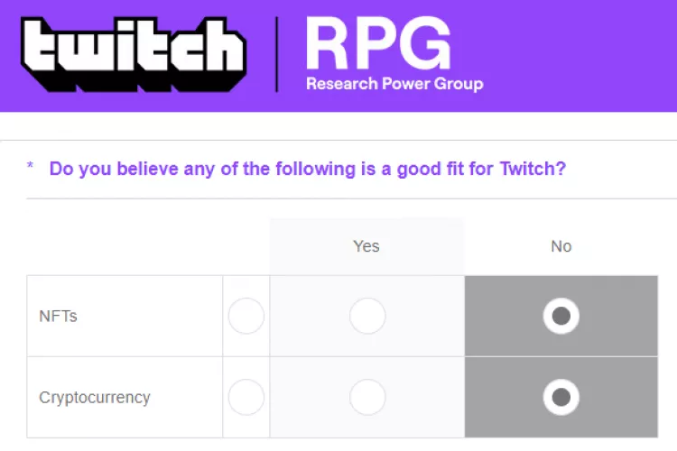 Twitch is considering NFTs and Crypto.