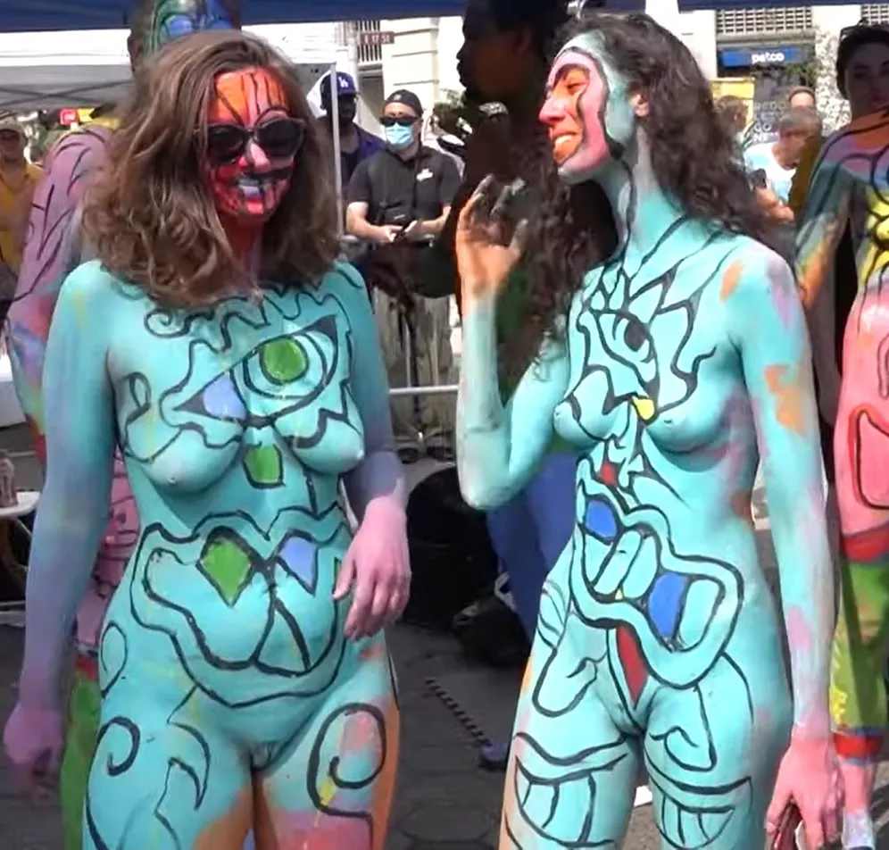 Two painted girls