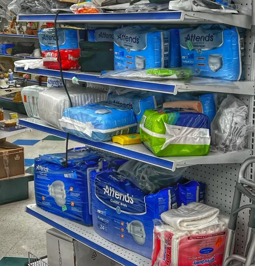 Typical Thrift Store Diaper Inventory