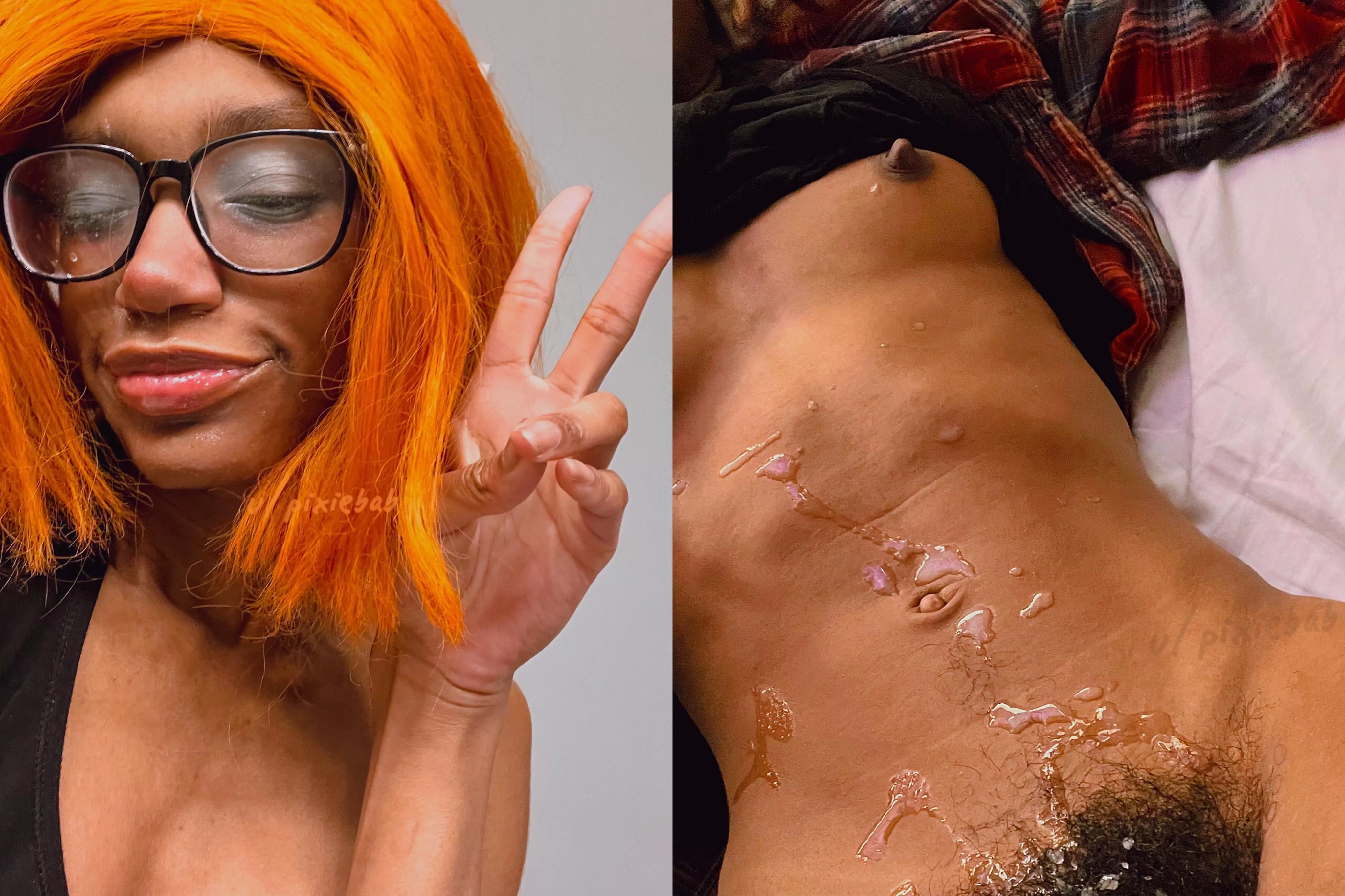 u can cum on my face or my tummy, what’s ur pick? 🧡