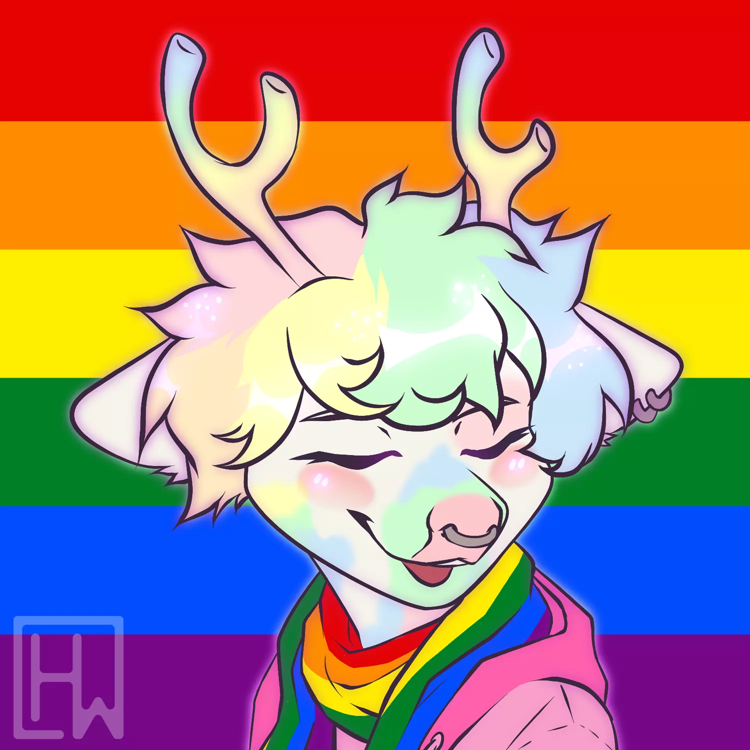 umm, I want to say something: I'm officially coming out as gay! (art by shafi#2806 on Discord!)