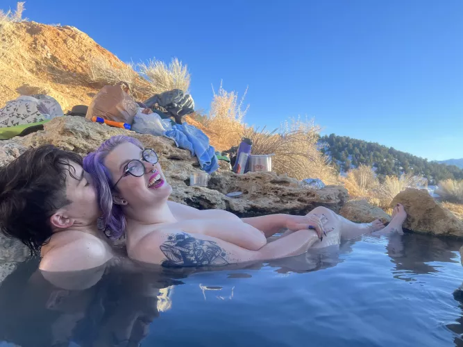 Using my submissive as a chair in the hot springs was the best move
