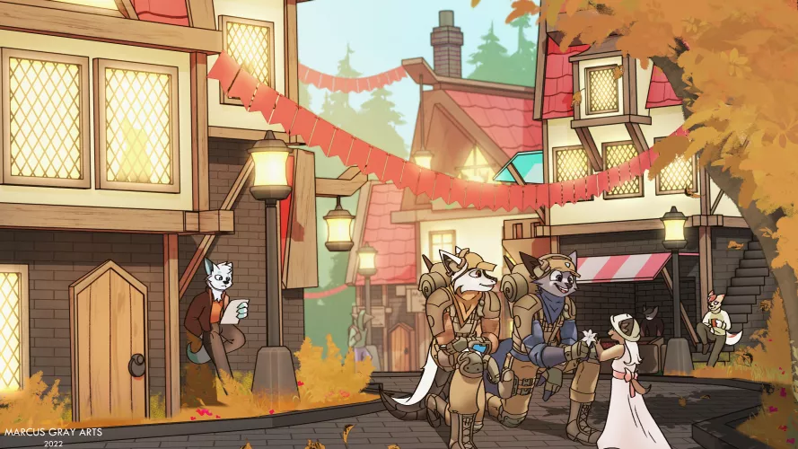 Village Visit [art by me!]