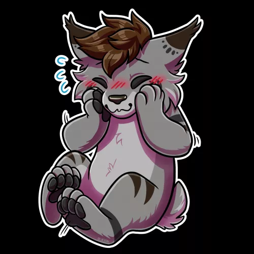 >//w//< Here's a flustered @RimeLynx, now it's pocketable!! (art by me @Sa_Severn on twitter)