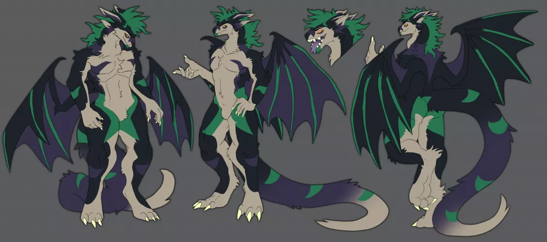 Wanted to share my fursona that was designed by the lovely appletail on twitter! His name is Gurren!
