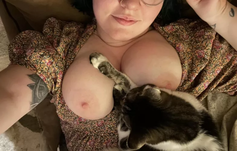 was trying to take a quick nude and my cat decided it was his time to shine π