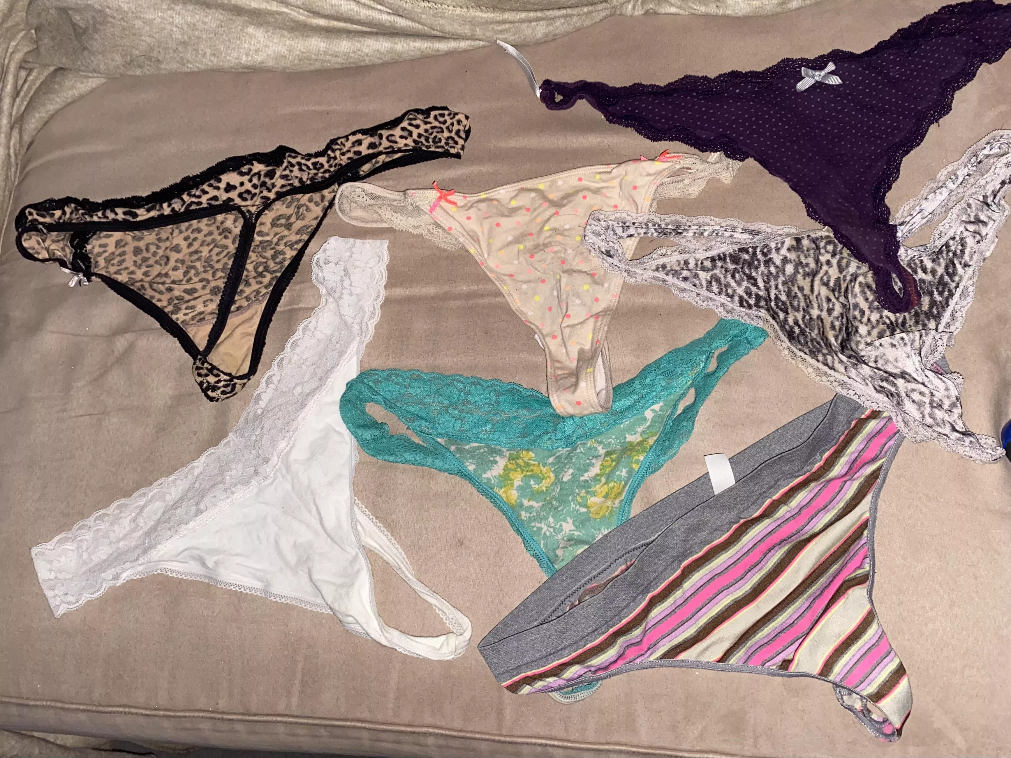 Went a little overboard on this raid but couldn’t help myself when I realized my friends mom only wears thongs. Which pair should I use first?