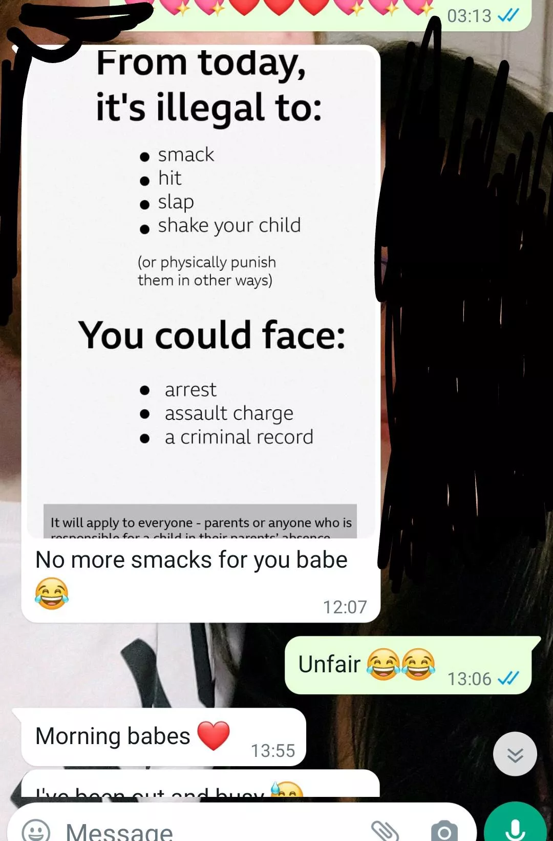 What daddy sent me this morning 😂😂