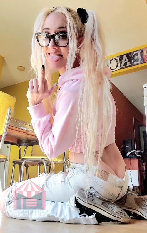 What do you like better... my pigtails or my buttcrack?!