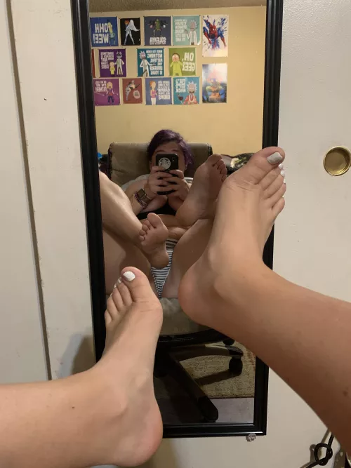 White panties and white toes