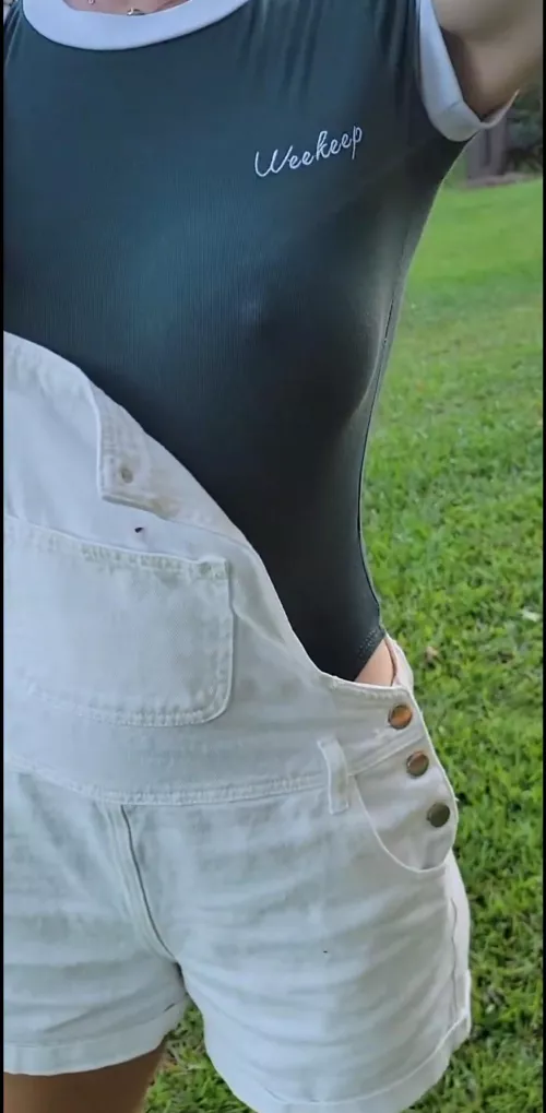 Who needs a bra under overalls?