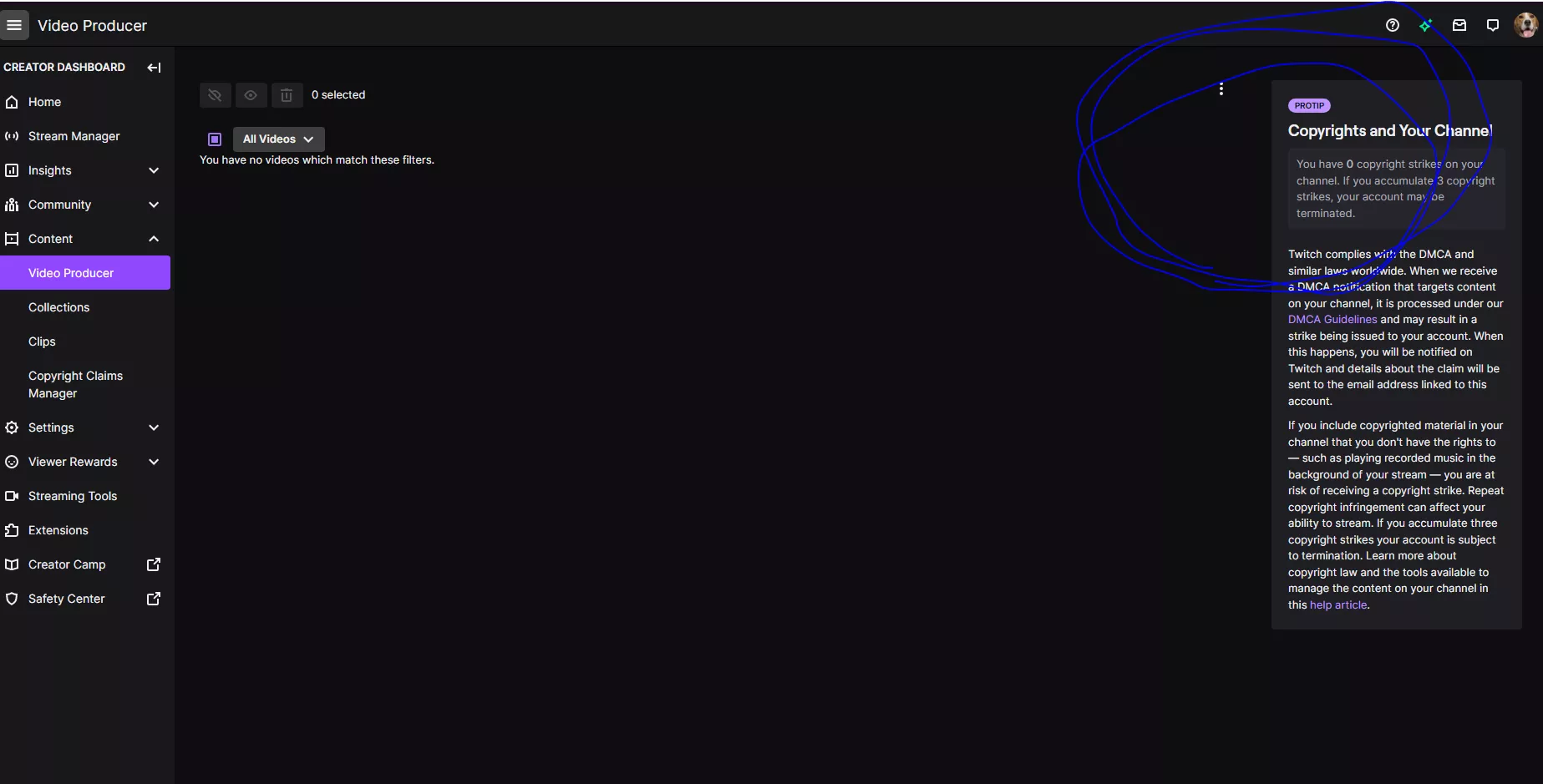 Why can't I upload videos I made to twitch?