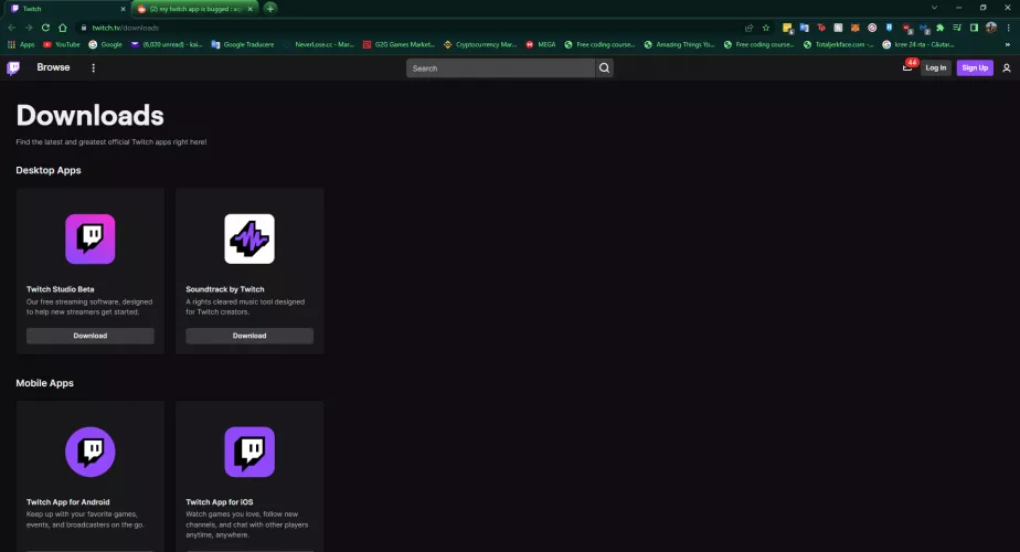 Why I don't see the twitch app?