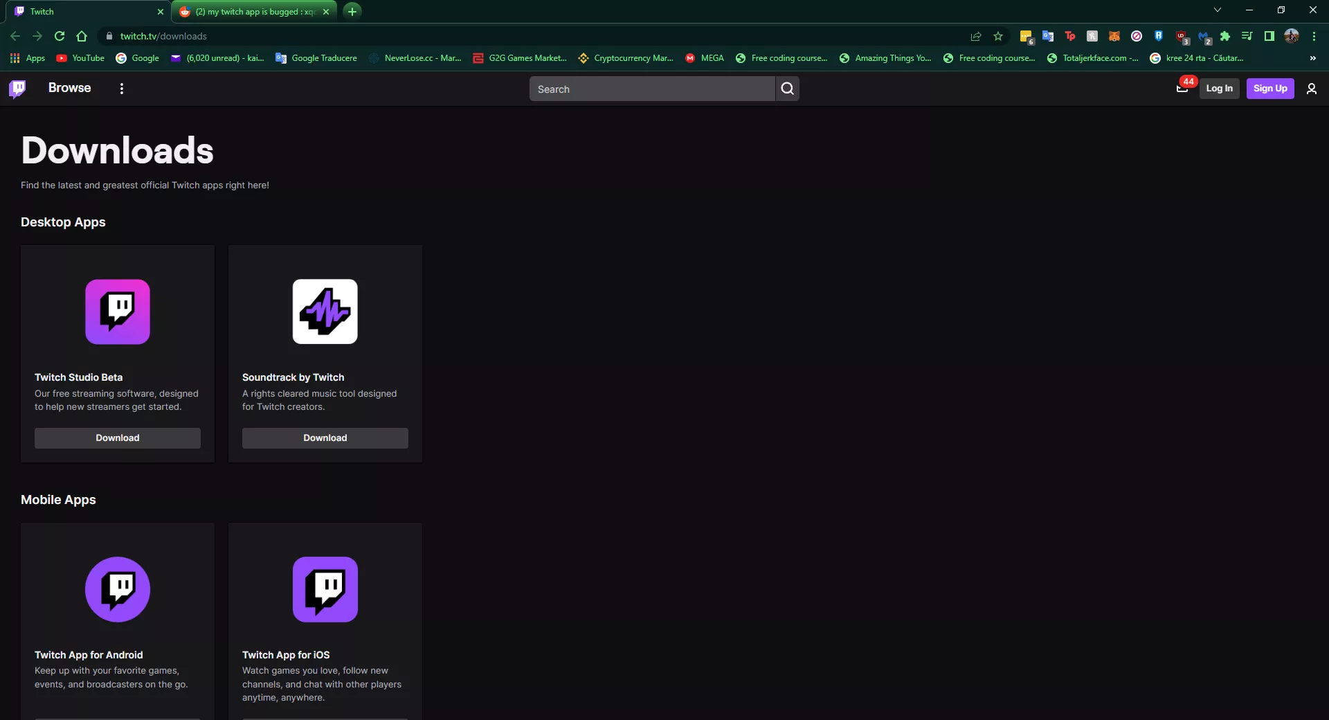 Why I don't see the twitch app?