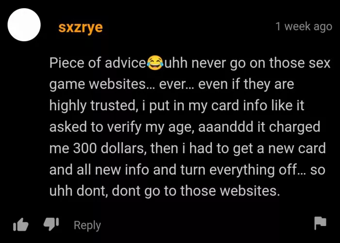 Why would someone give credit card information to a sex game 💀