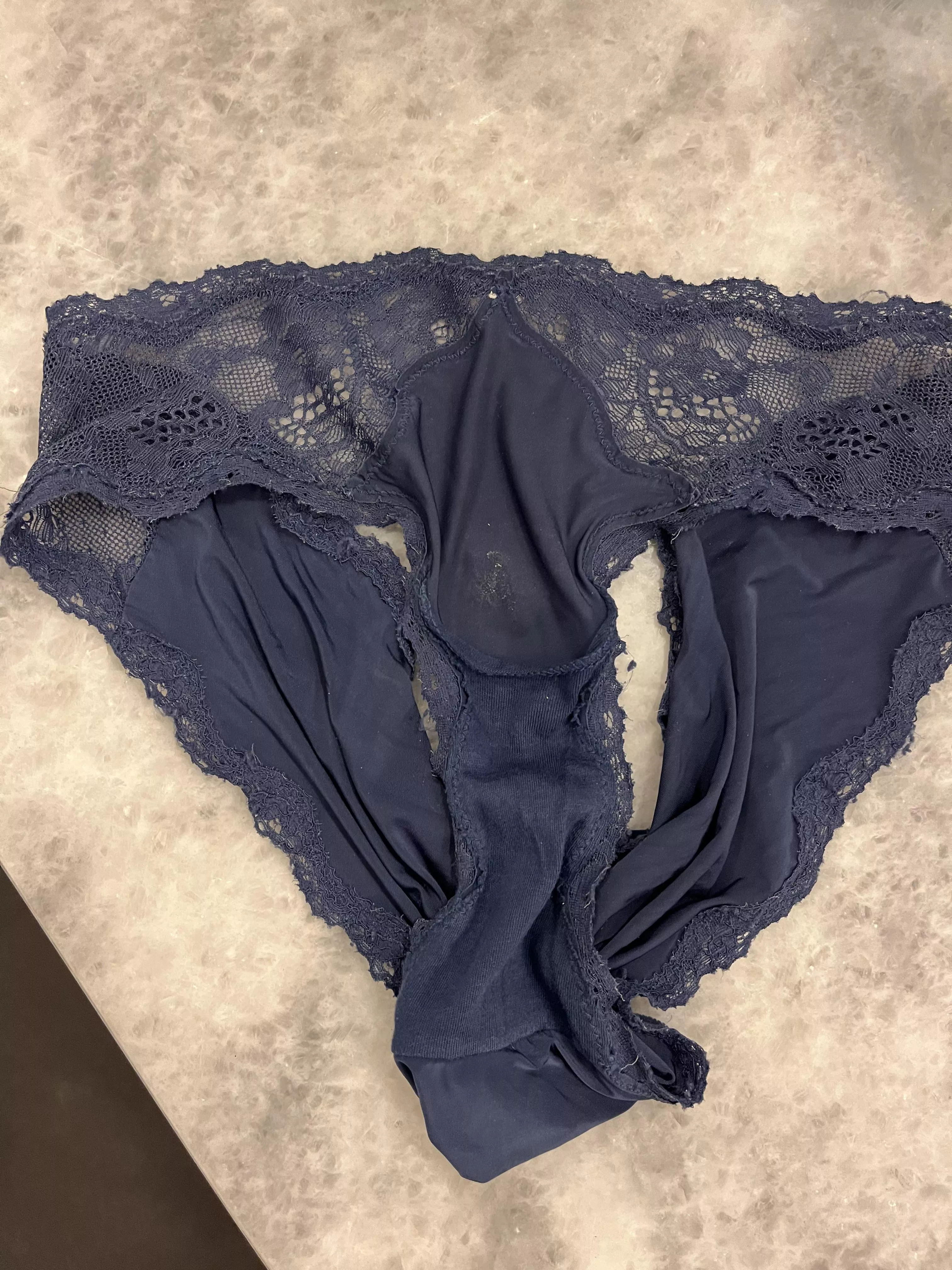 Wife left some dirty panties out for me to play with.