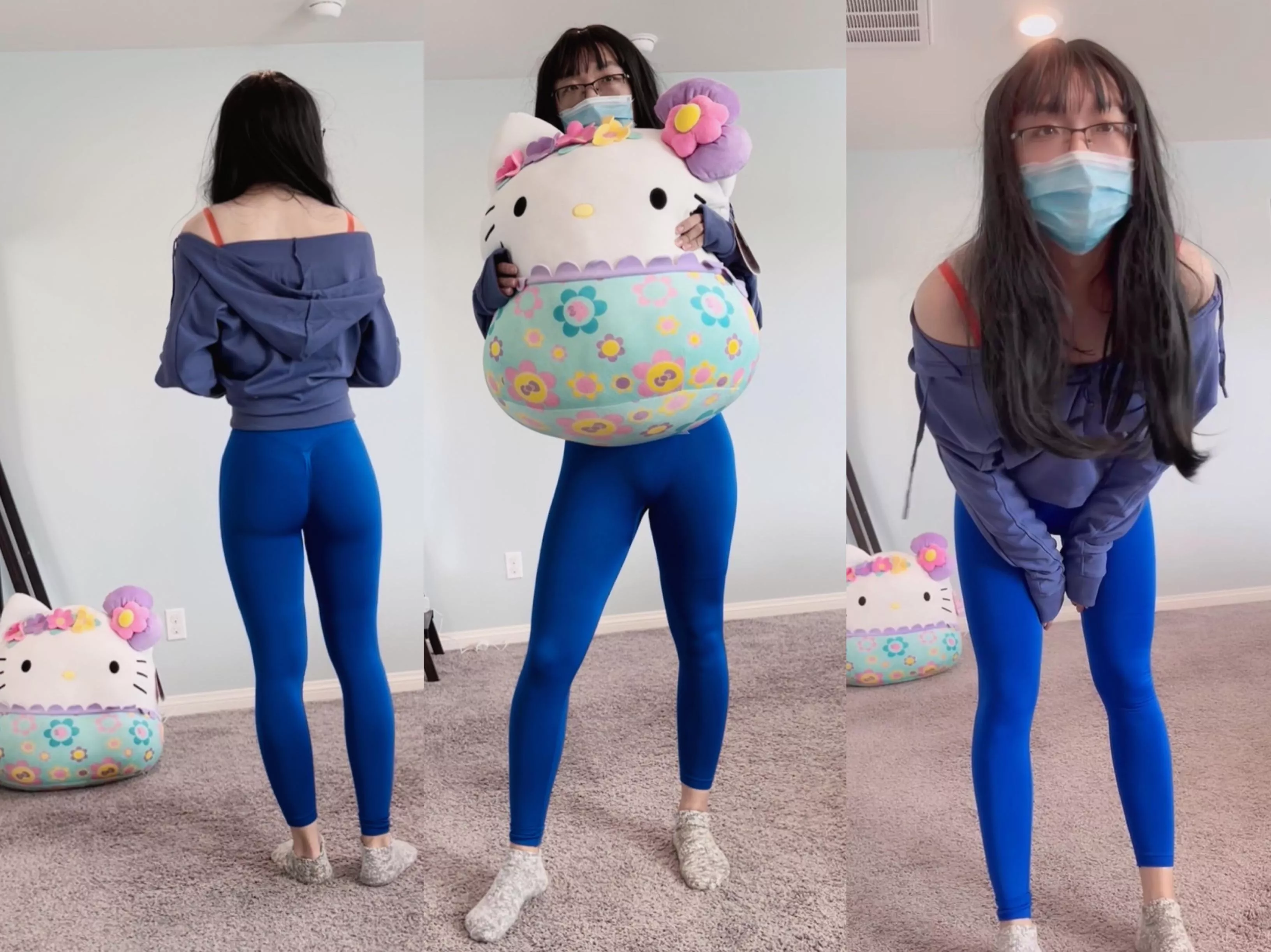 Wifey got me this cute plush hello kitty, it’s only fair I dress up in something cute in return haha ❤️❤️