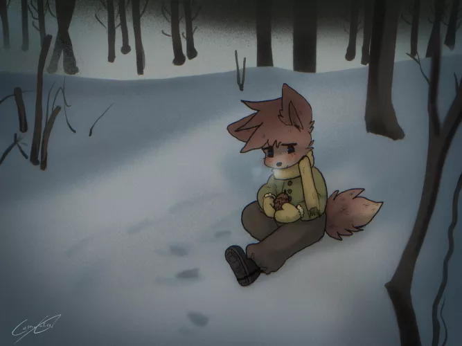 Winter Solemn (Art by me, @CosmoCalicoArt)