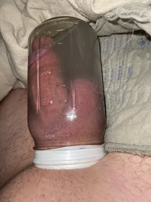 Won’t be taking it out till my cock and balls can barely get out today.