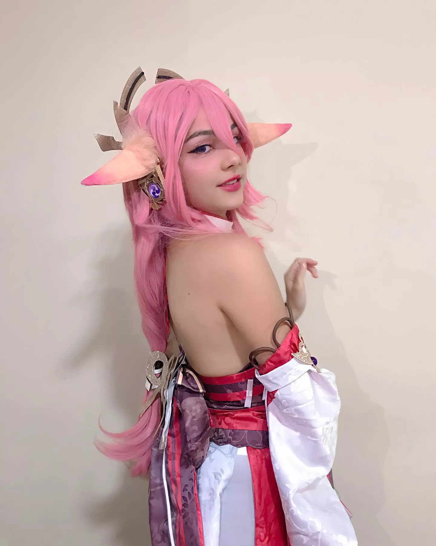 yae miko cosplay from genshin impact by cyberr3lf