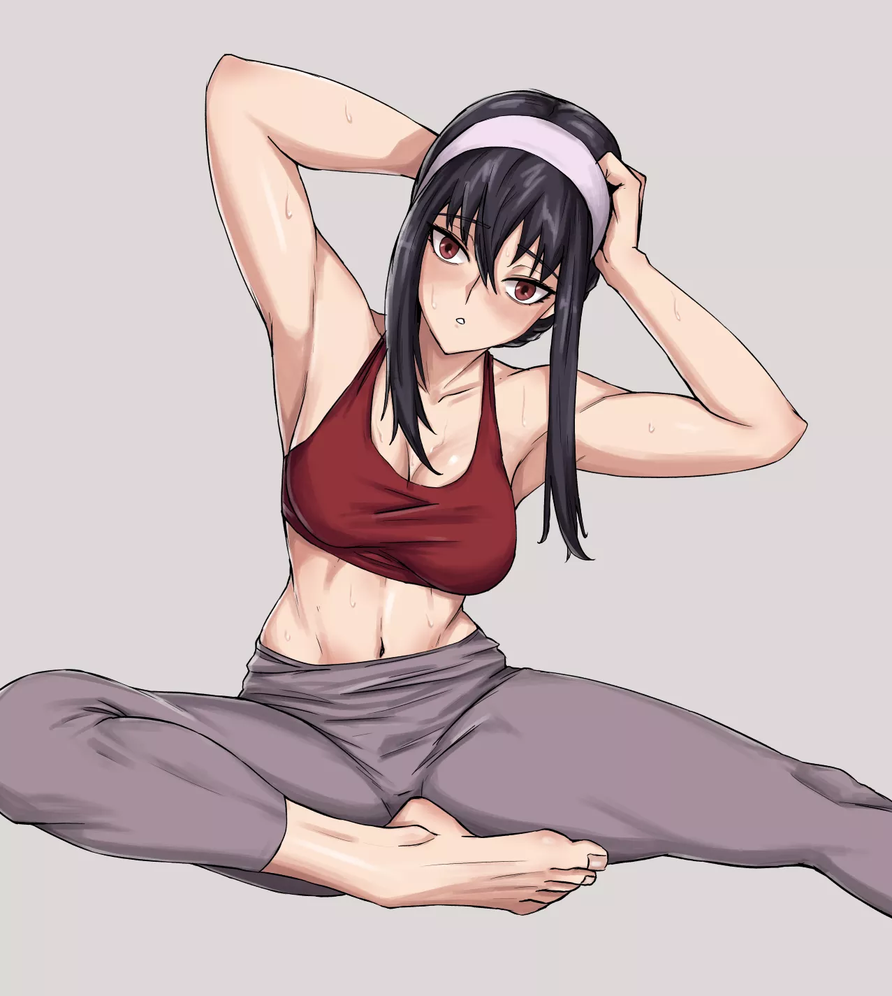 Yor Forger doing yoga at the gym (shadertoons) [SPY×FAMILY]