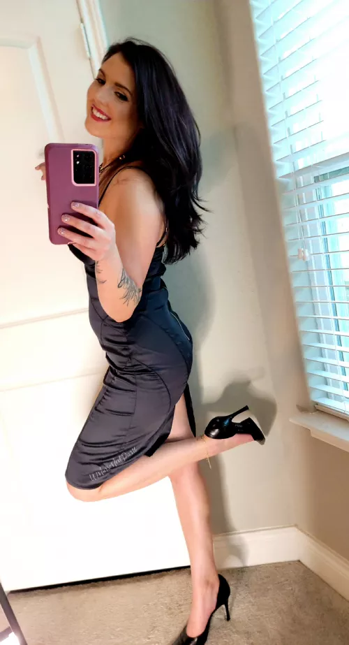you can never go wrong with a little black dress and a pair of stilettos