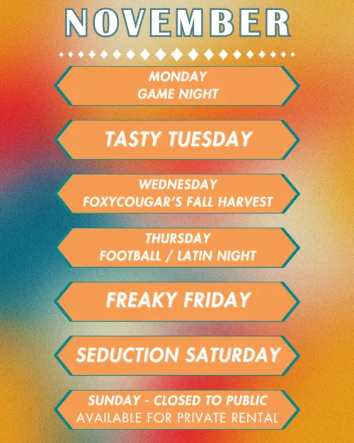 11/17 - 11/22 Event Schedule