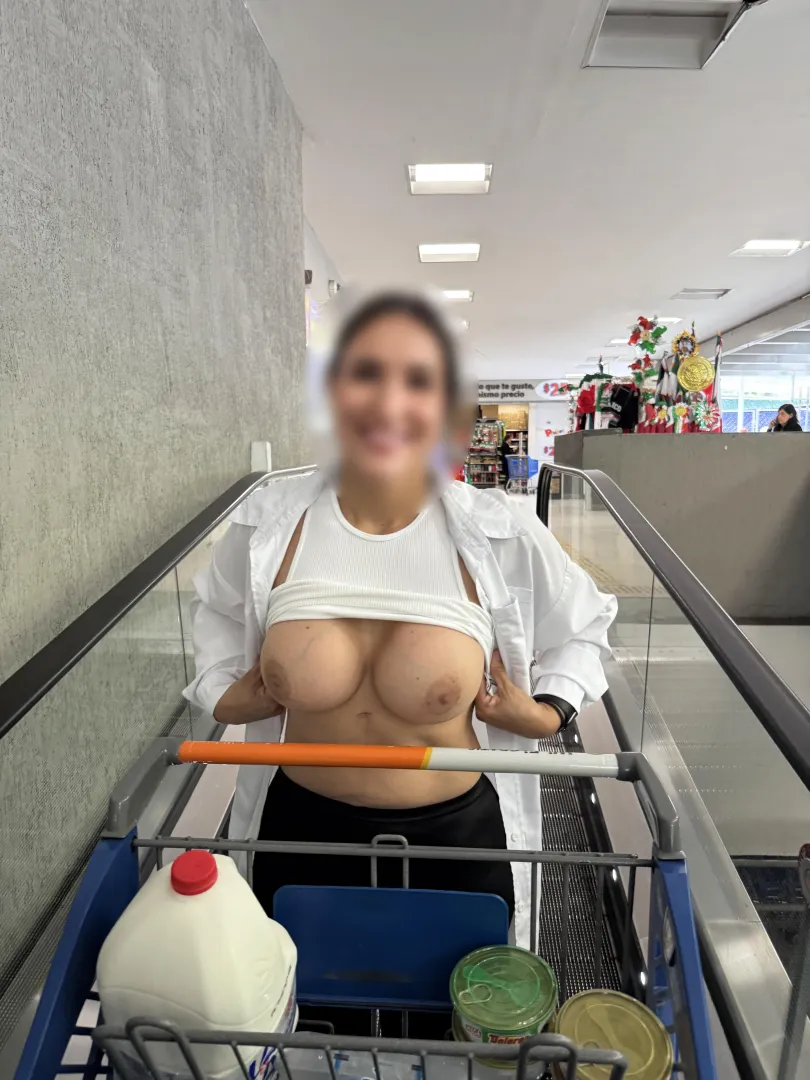 2 big reasons to go shopping with this exhibitionist milf