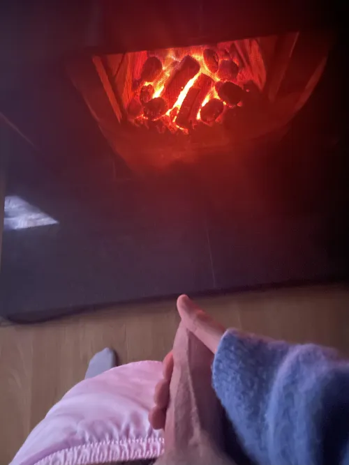 [28] Need to stretch your wet little pussy out in the glow and heat of the fire