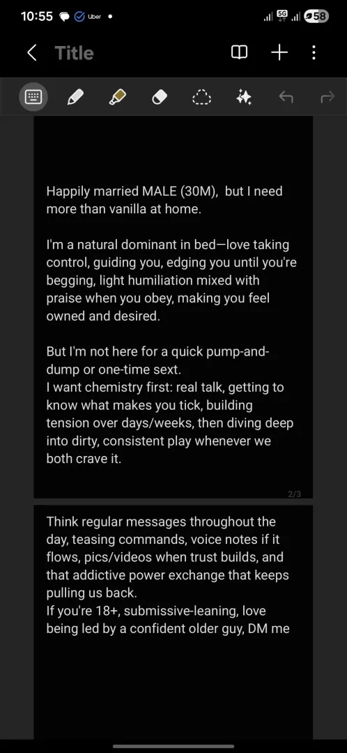 30 [M4F] [m]arried Dom– LF connection with a slut