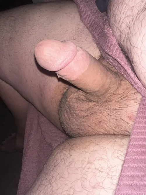 (38) m fresh out of the shower want my balls pulled on as you swallow my cock