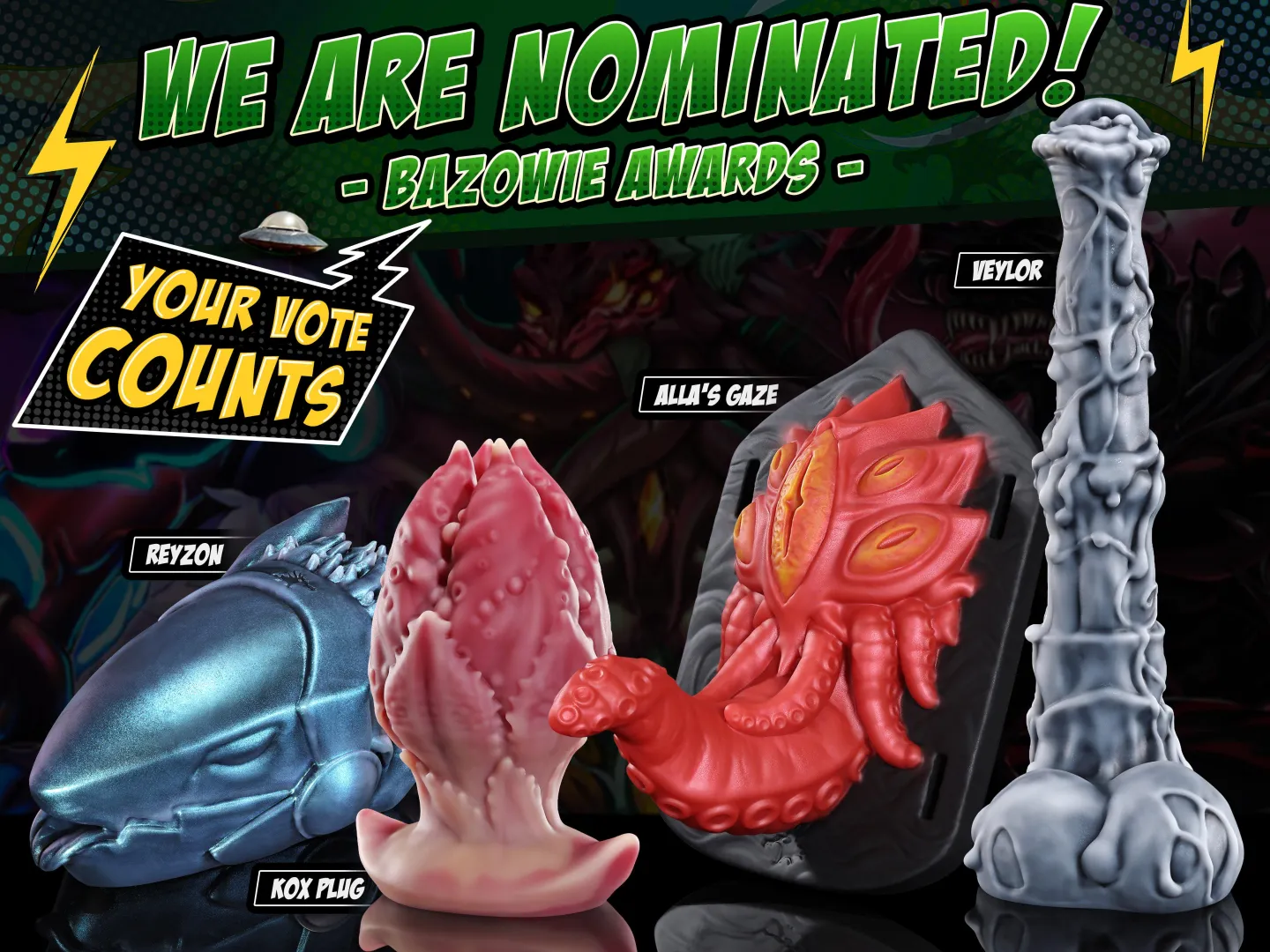 4 of our designs just got nominated for the Bazowie Awards! 