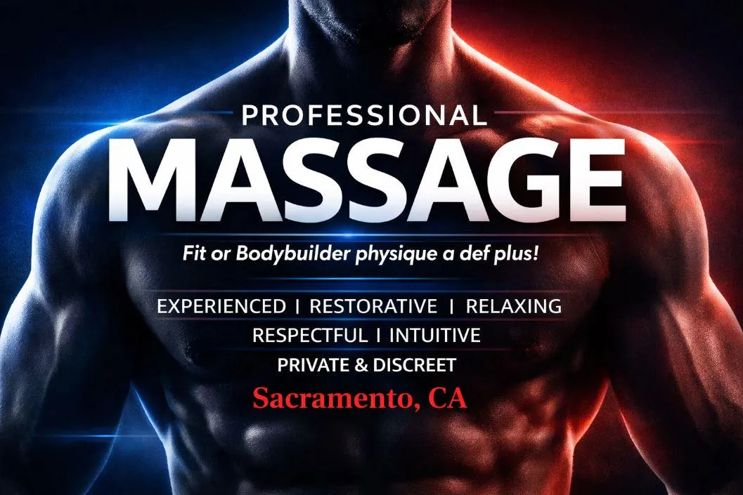 51 [M4M] #Sacramento, CA. Curious? Exploring? Need a discreet escape? New to M2M? Experience an unforgettable complimentary massage. I'm a Bi male therapist (CMT) specializing in stress-relief, tantric, sensual, and erotic techniques. Ready to unwind an