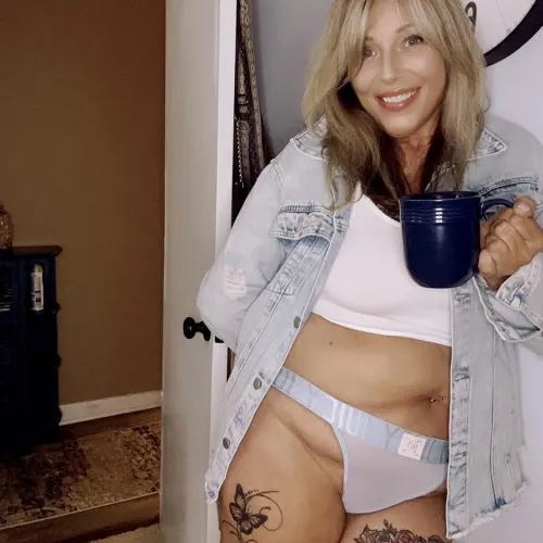 53F comfy for coffee time is my morning routine