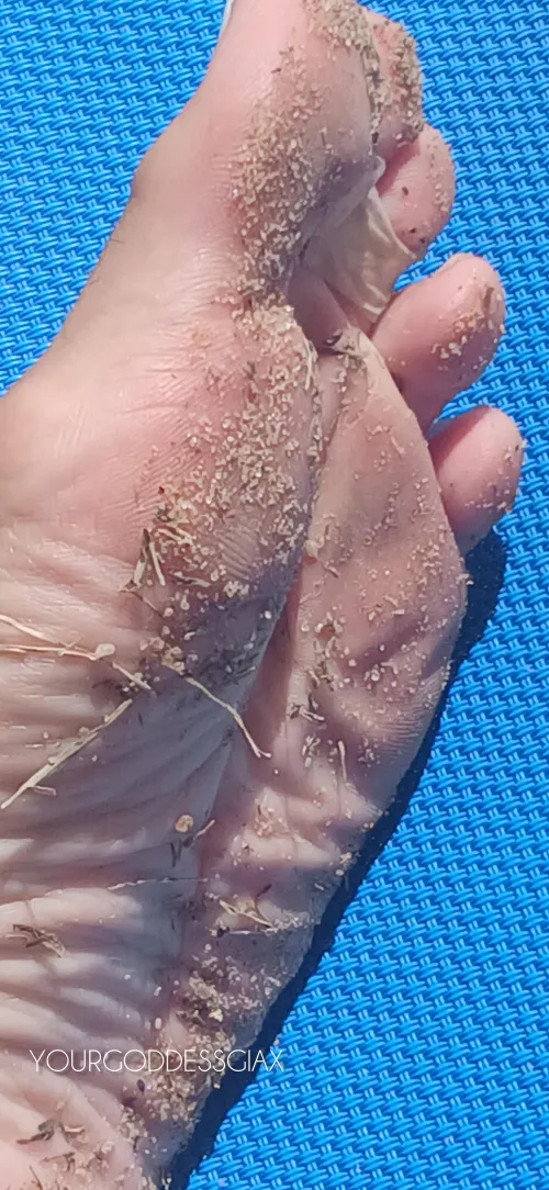 A bit of sand after walking barefoot on the Caribbean beach