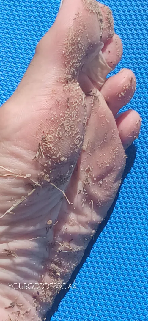 A bit of sand after walking barefoot on the Caribbean beach