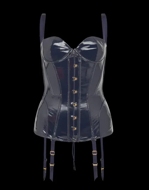 A comparable corset with garter strings